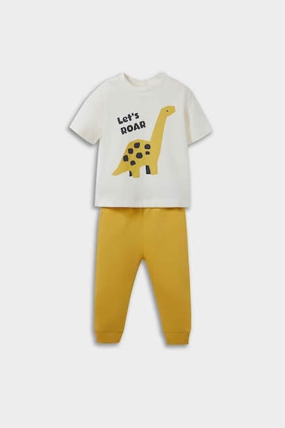 Baby Boy Dinosaur Printed T-Shirt Sweatpants 2 Piece Set