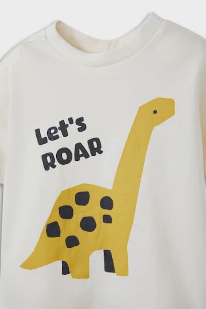 Baby Boy Dinosaur Printed T-Shirt Sweatpants 2 Piece Set (3)
