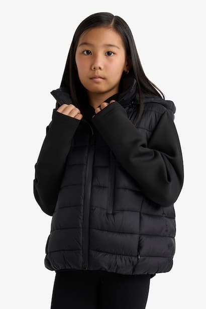 Girl Hooded Zip-Up Puffer Jacket Coat (٤)