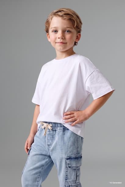 Baby Boy Elastic Waist Cargo Pocket Jogger Jeans (4)
