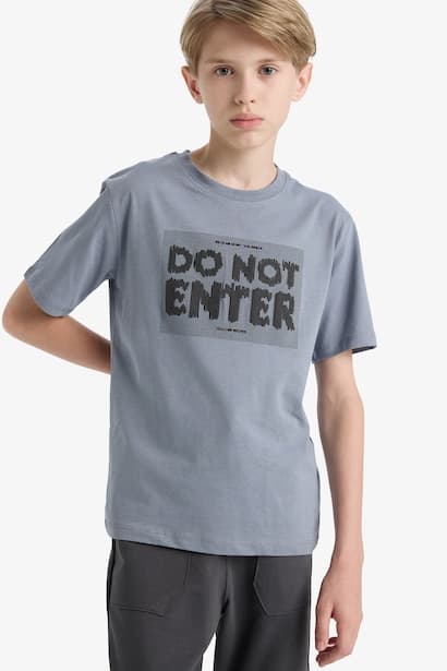 Boy Crew Neck Short Sleeve Printed T-Shirt