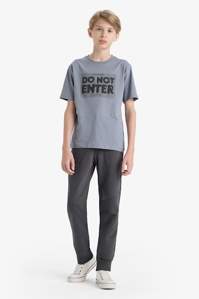 Boy Elastic Waist Sweatpants Trousers (٣)