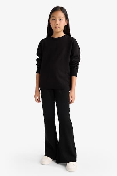 Girl Elastic Waist Flare Fit Trousers (4)