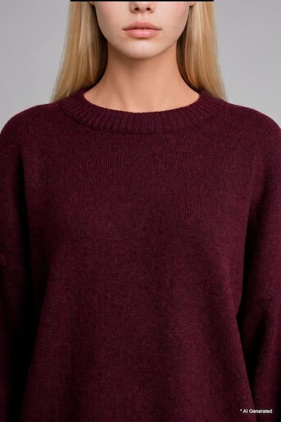 Oversize Fit Crew Neck Knitwear Pullover (3)