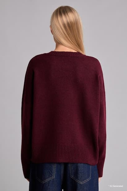 Oversize Fit Crew Neck Knitwear Pullover (4)