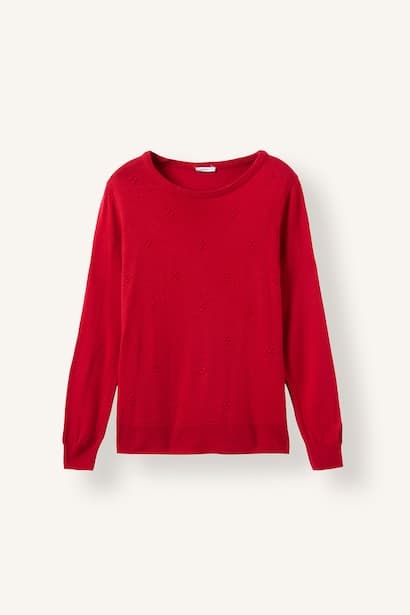 Regular Fit Crew Neck Basic Knit Pullover Modest