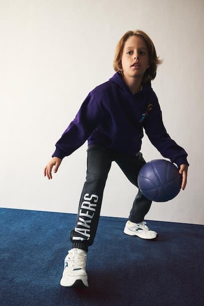 Boy NBA Los Angeles Lakers Regular Fit Elastic Leg Sweatpants Trousers