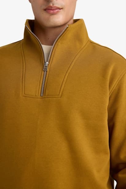 Regular Fit Half Turtleneck Zip-Up Sweatshirt (٤)