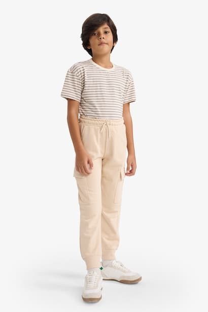 Boy Elastic Waist Cargo Sweatpants