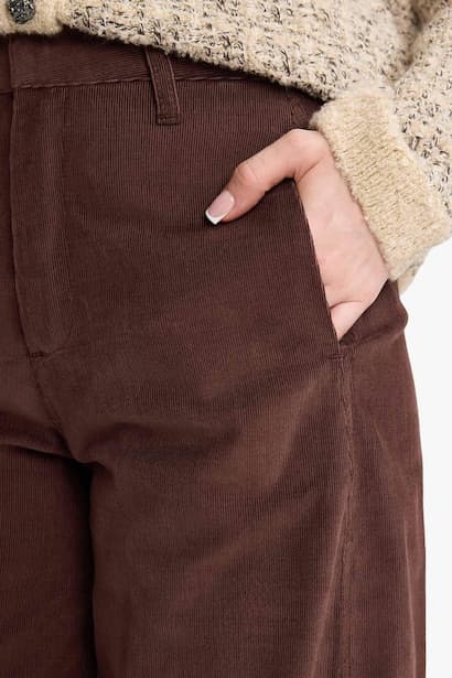 Baggy Fit Velvet Trousers Modest (٣)