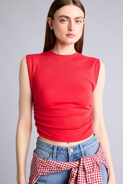 Slim Fit Ribana Crew Neck Tank Top