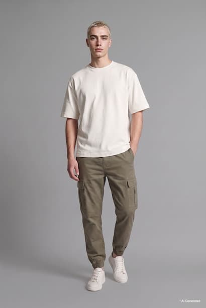 Regular Fit Drawstring Waist Cargo Jogger Pants