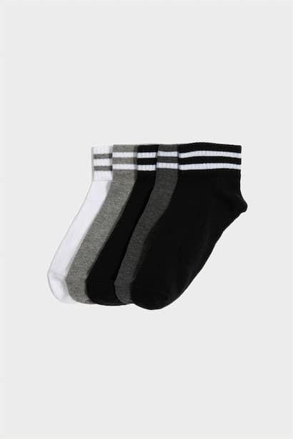 Boy Basic 5 Piece Cotton Short Socks