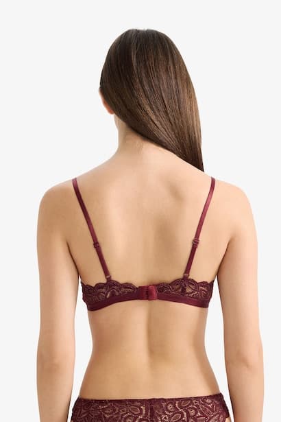 Lace Glittery Unpadded Unwired Triangle Bra (4)