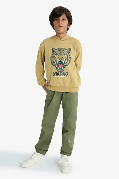 Boy Jogger Fit Gabardine Trousers (3)