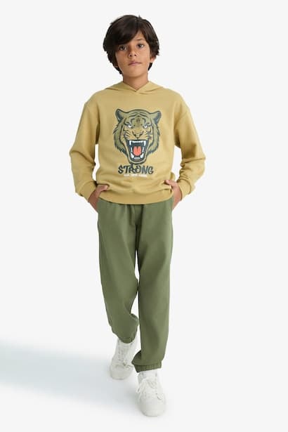 Boy Jogger Fit Gabardine Trousers (4)