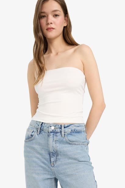 Slim Fit Strapless Tank Top Tank Top & Crop Top (٤)