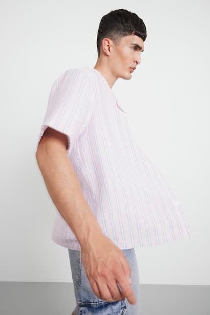 Relax Fit Apache Neck Printed Woven Short Sleeve Shirt (4)