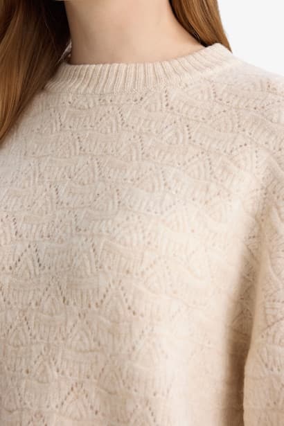 Loose Fit Knitwear Crew Neck Tunic Modest (٤)
