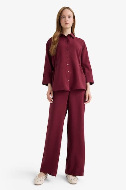 Straight Fit Regular Hem Trousers Modest (٣)