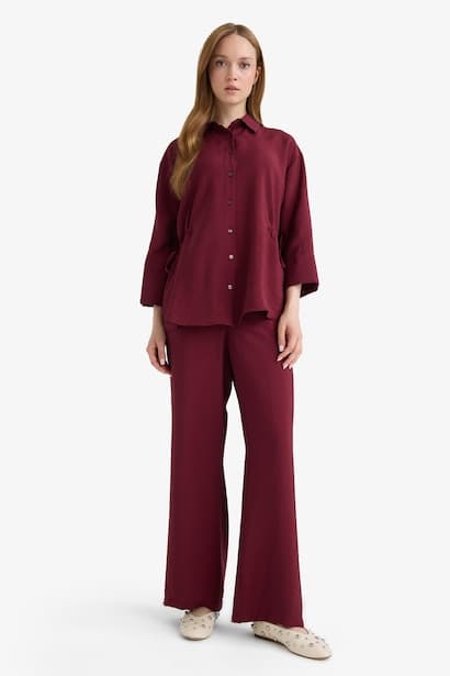 Straight Fit Regular Hem Trousers Modest (٤)