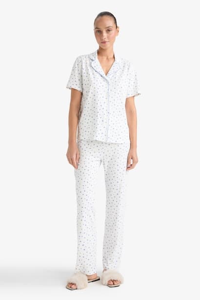 Fall in Love Regular Fit Top Bottom 2 Piece Pajama Set Homewear Set