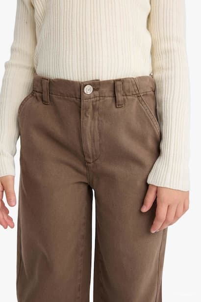 Girl Balloon Fit Gabardine Trousers (4)