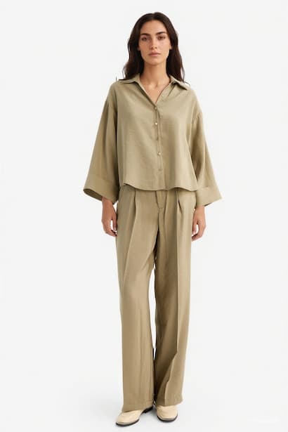 Wide Leg High Waist Modal Trousers