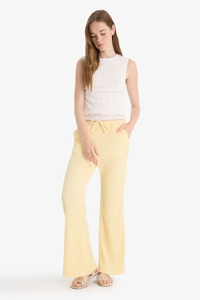 Normal Waist Wide Leg Trousers