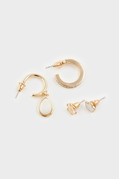 Woman 9 piece Gold Earrings Jewellery (٣)