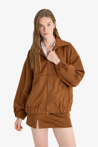 Suede Bomber Jacket (٣)