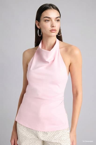 Slim Fit Halter Neck Blouse (3)