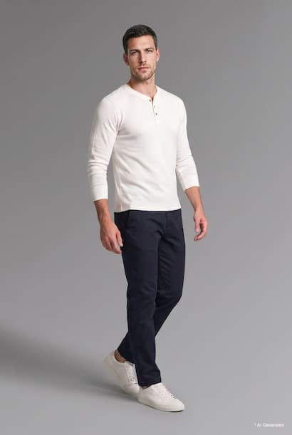 Slim Fit Textured Knit Long Sleeve Henley T-Shirt