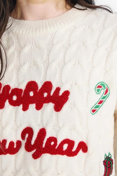 Christmas Themed Regular Fit Crew Neck Pullover (3)