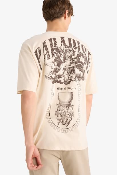 Cotton Boxy Fit Back Printed T-Shirt