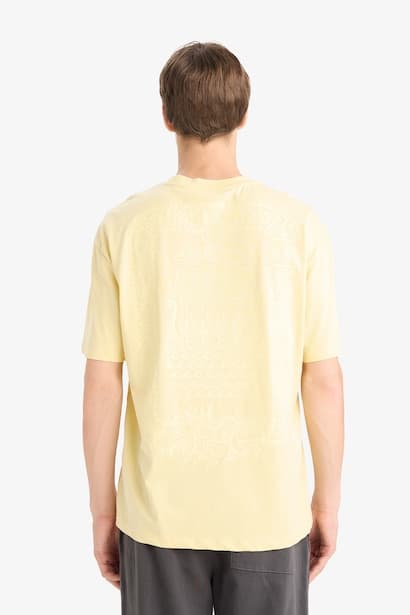 Cotton Boxy Fit Relaxed Fit Crew Neck Printed T-Shirt