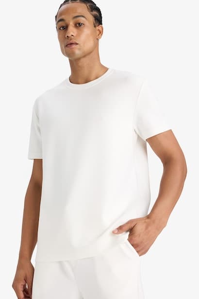 DeFactoFit Standard Fit Crew Neck Modal Printed T-Shirt