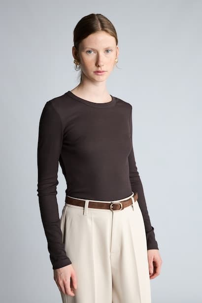 Slim Fit Crew Neck Camisole Long Sleeve T-Shirt (3)