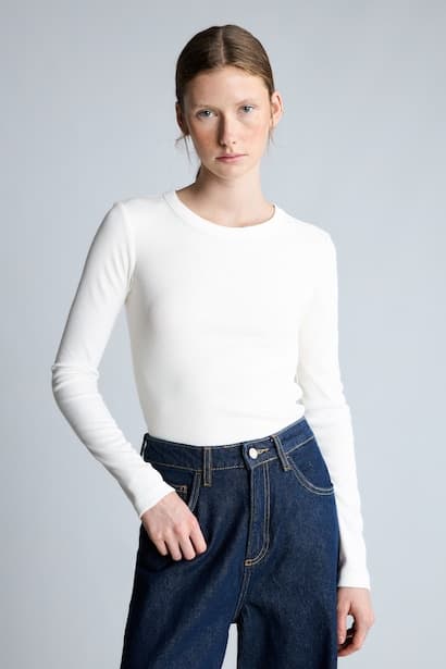 Slim Fit Crew Neck Camisole Long Sleeve T-Shirt (٣)
