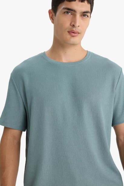 Regular Fit Crew Neck Short Sleeve T-Shirt (٤)