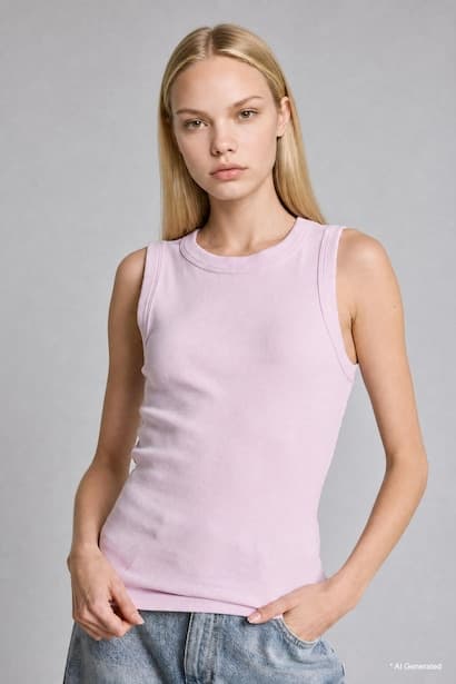 Slim Fit Basic Crew Neck Ribbed Top (3)