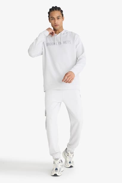 Standard Fit Brooklyn Nets Licensed Scuba Fabric Jogger Trousers