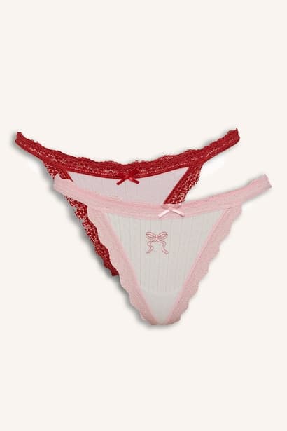 Lace Detail 2 Piece Panties Underwear