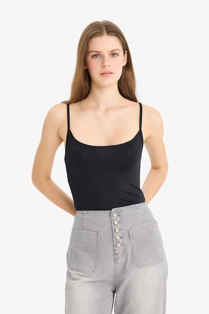 U Collar Tank Top Tank Top & Crop Top (٣)