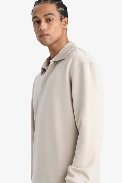 Standard Fit Stand Collar Modal Sports Sweatshirt (3)