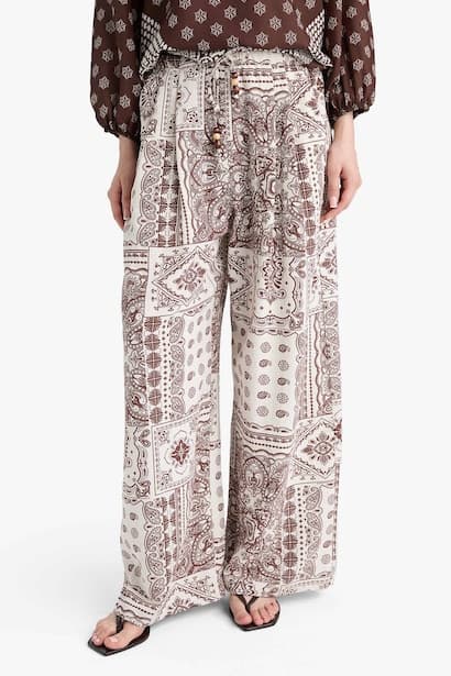 Wide Leg Linen Blend Trousers Modest (٤)