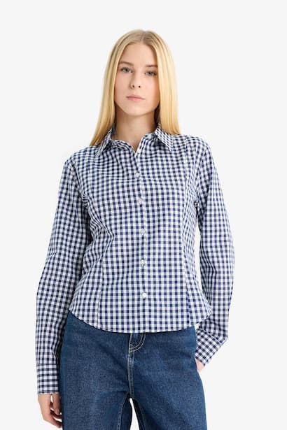 Slim Fit Poplin Long Sleeve Shirt (٣)