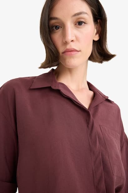 Loose Fit Shirt Collar modal Short Sleeve Shirt (٤)