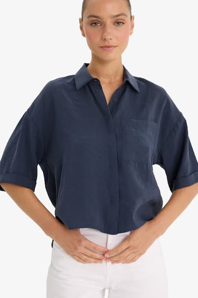 Loose Fit Modal Short Sleeve Shirt (3)