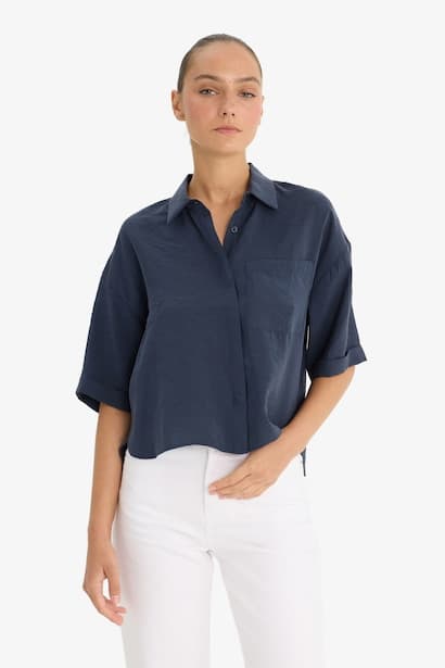 Loose Fit Modal Short Sleeve Shirt (4)